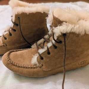 UGG Tan Suede Shearling Boots